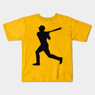 Baseball Player Silhouette - Black Kids T-Shirt